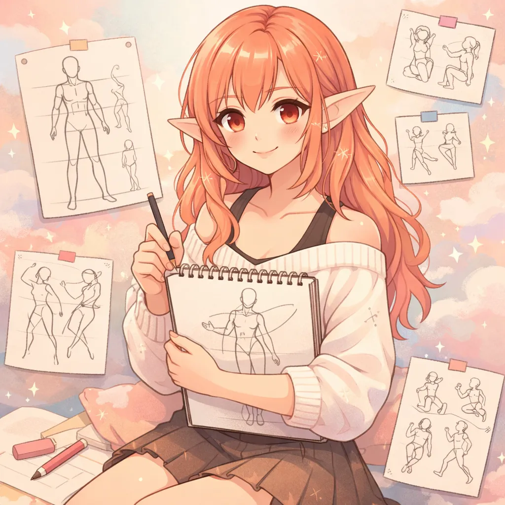 Portait en plain-pied — Dessin